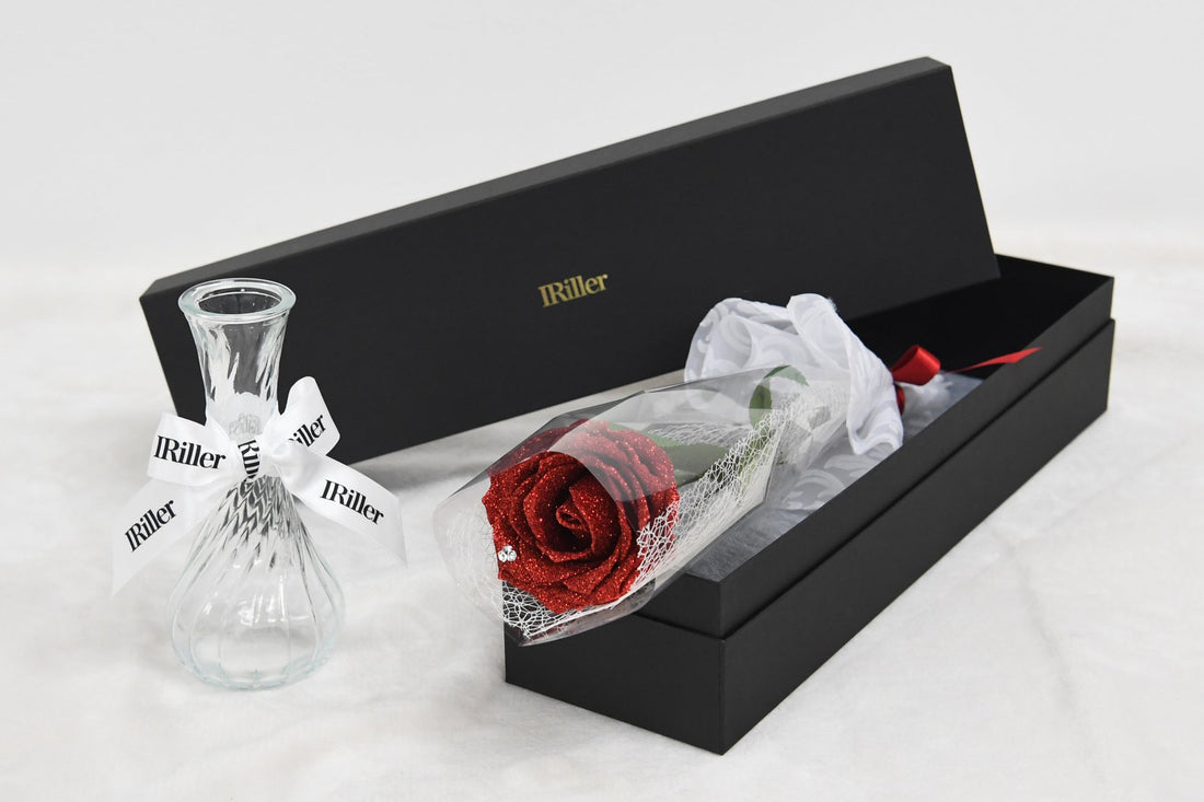 グリッターローズ 花束 一輪挿し 