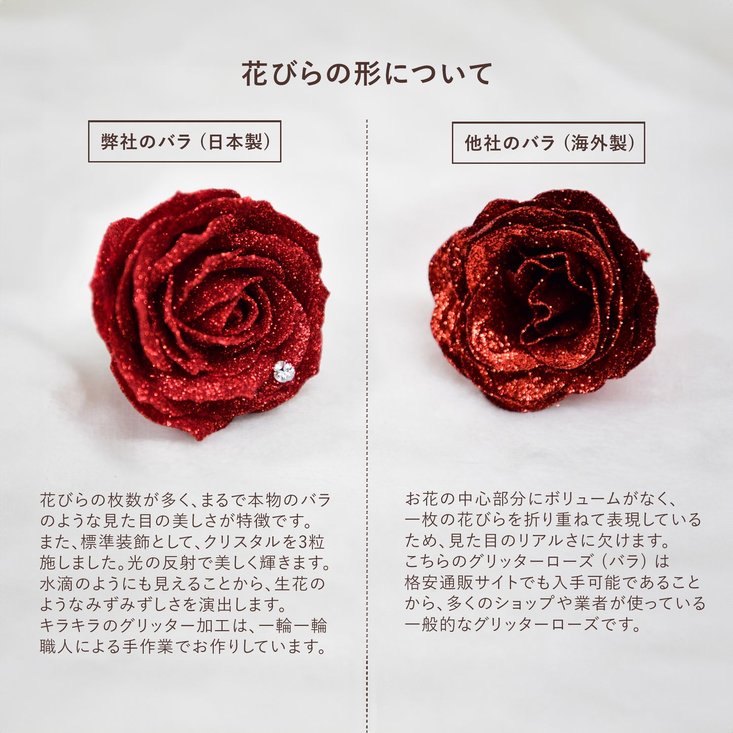 グリッターローズ １本の花束［花瓶セット］