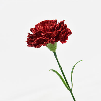 【5月10日お届け分】母の日 カーネーション｜枯れない1輪のグリッターフラワー （花瓶付き）