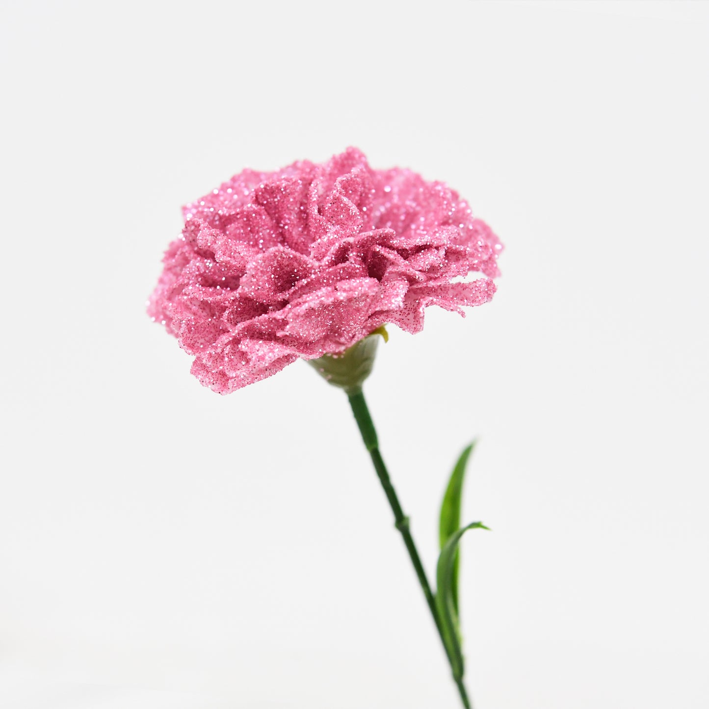 【5月10日お届け分】母の日 カーネーション｜枯れない1輪のグリッターフラワー （花瓶付き）