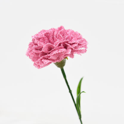 【5月10日お届け分】母の日 カーネーション｜枯れない1輪のグリッターフラワー （花瓶付き）