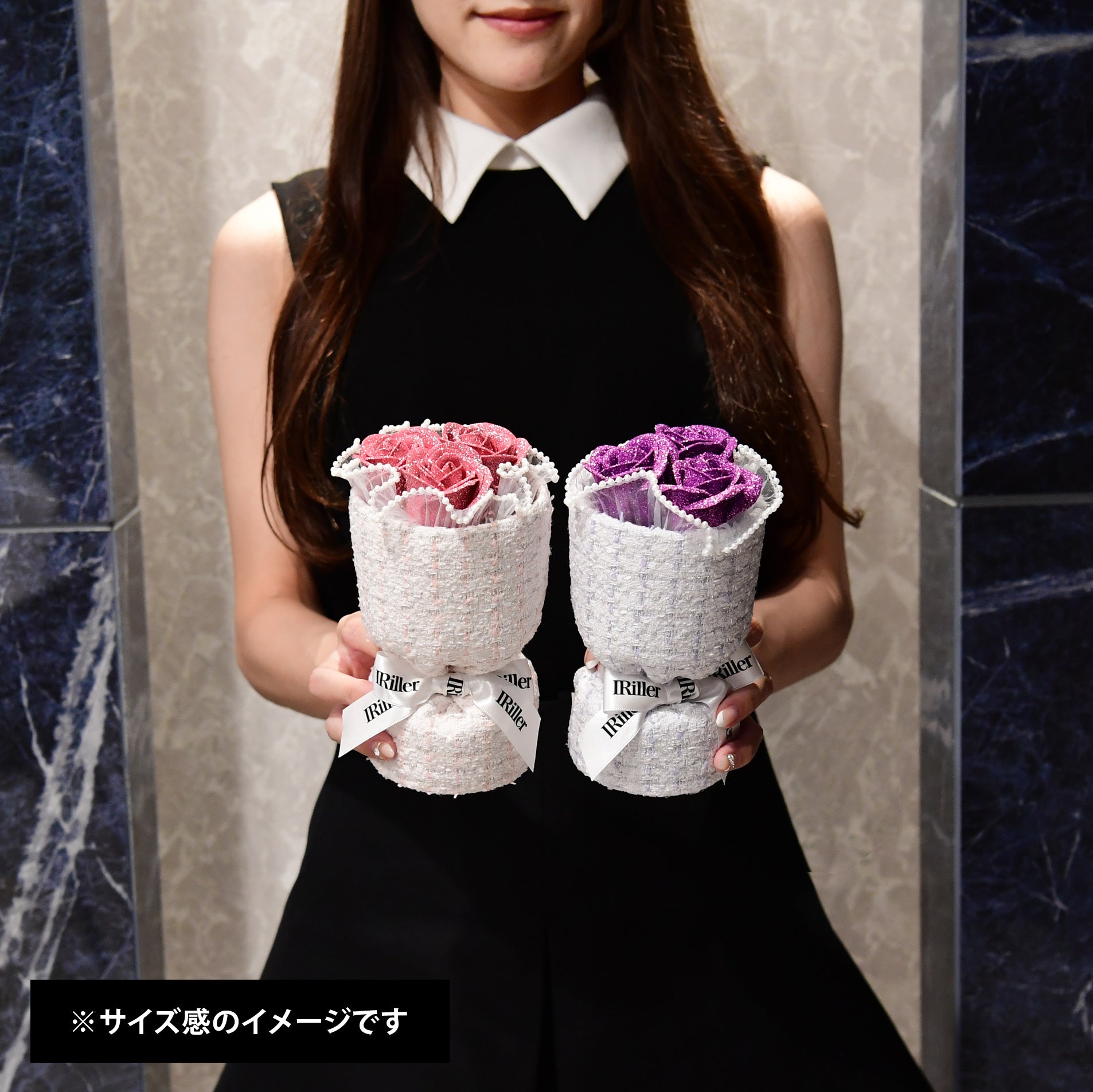 きらり☆薔薇とユリのブーケ·パステルカラーのブーケ·ミニドイリー計3点 グリッターローズ専門店｜日本製の高級フラワーギフト【公式】IRiller