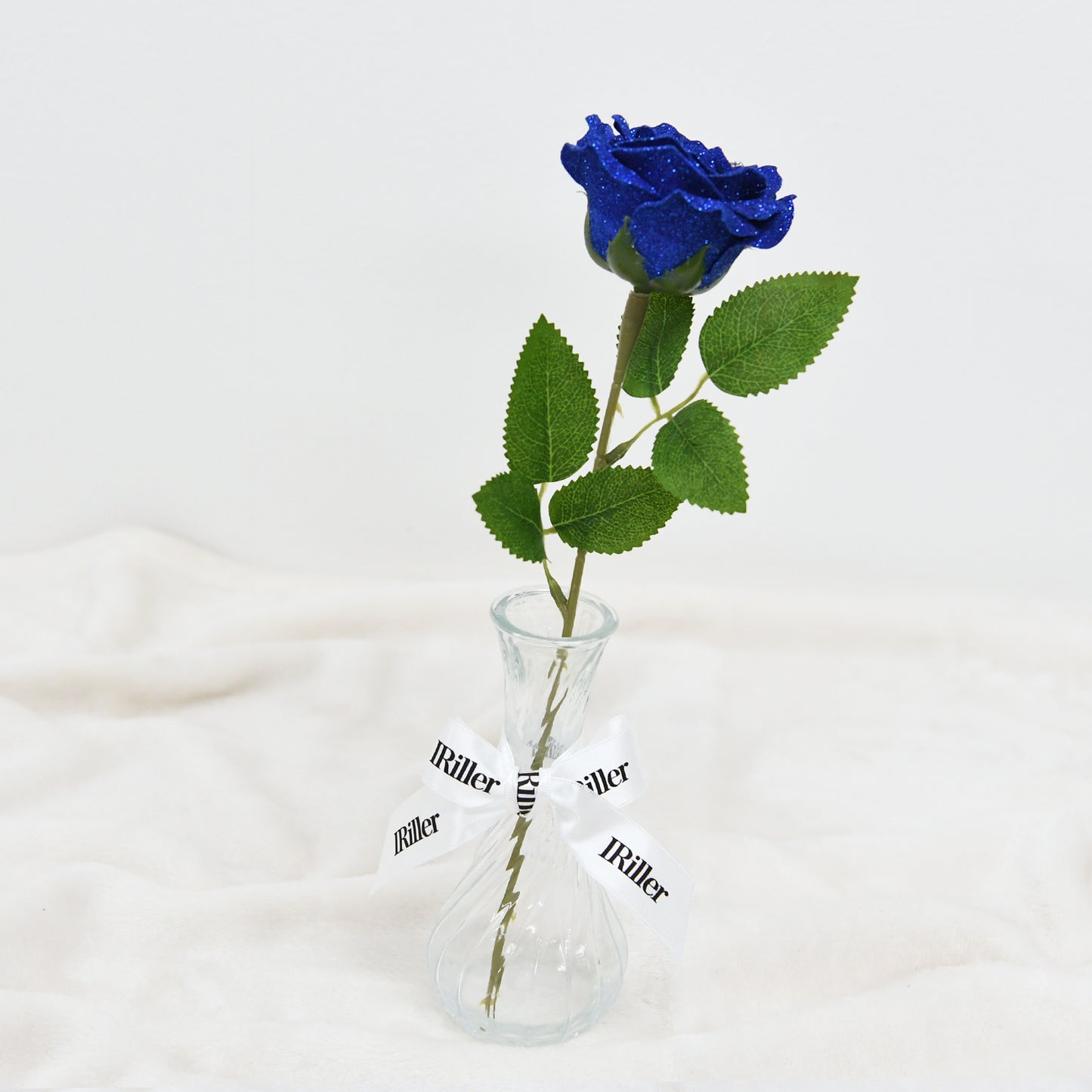 グリッターローズ １本の花束［花瓶セット］