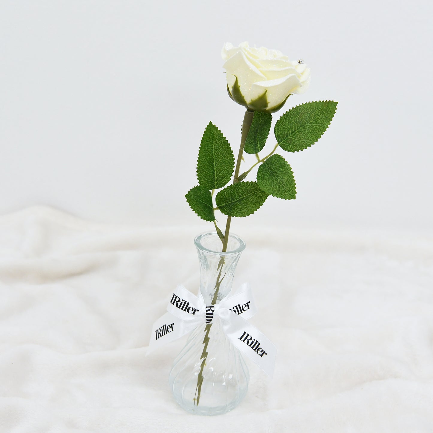 グリッターローズ １本の花束［花瓶セット］