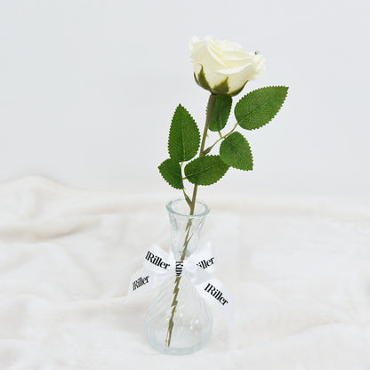 グリッターローズ １本の花束［花瓶セット］