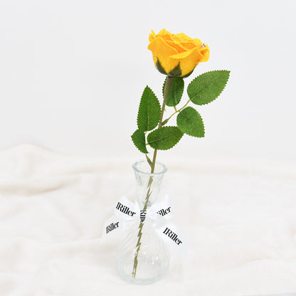 グリッターローズ １本の花束［花瓶セット］